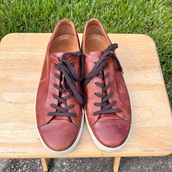 Ecco Danish Design Brown Leather Sneakers Size 46 / US 12-12.5 - Picture 2 of 8